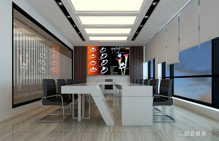 5层珠宝公司办公室二层会议室装修设计效果图