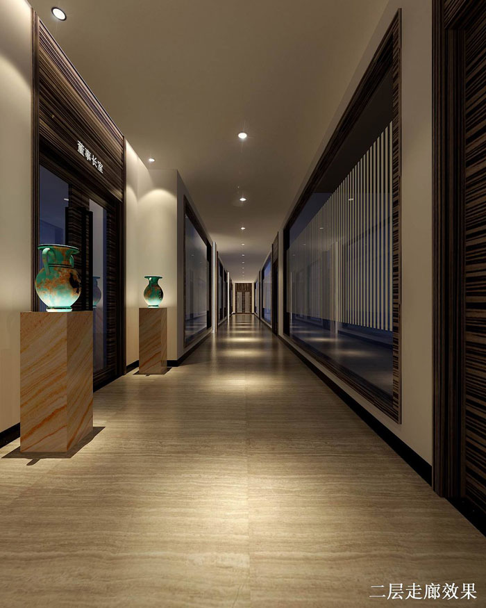 5层珠宝公司办公室二层走廊装修设计效果图