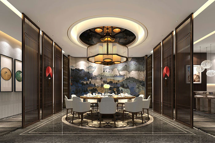 新中式办公会所餐饮区设计方案