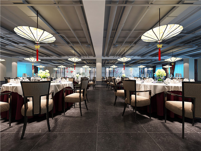 江南风情主题餐厅餐区装修设计效果图