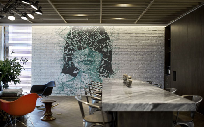 350平方科技办公室交流区装修设计效果图