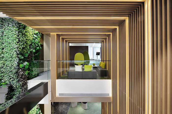 绿色办公室二层装修设计效果图
