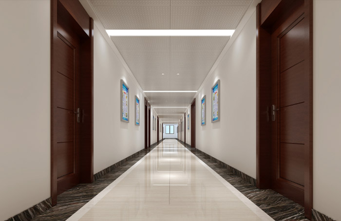 公安办公楼走廊装修设计效果图