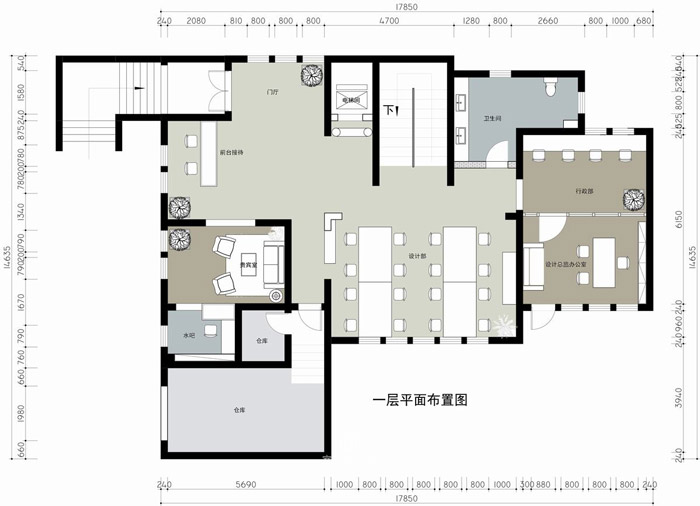 家庭办公室一层平面图