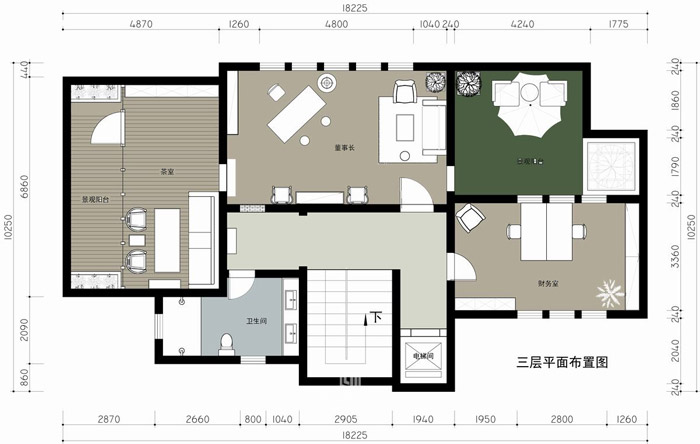 家庭办公室三层平面图