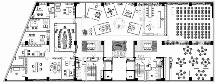 茶业公司办公室装修设计平面图