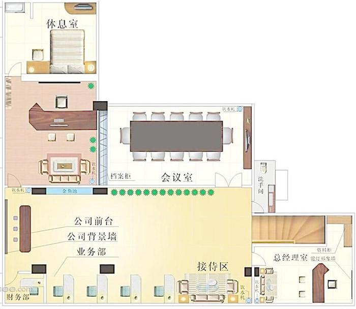 小型办公室设计布局图