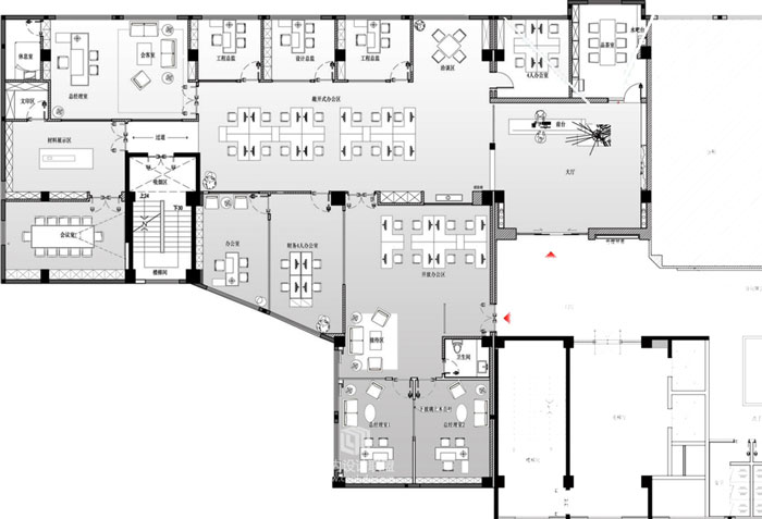 商务大厦办公室装修设计平面图