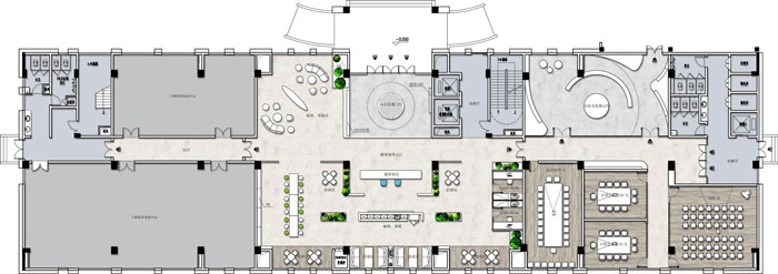 杭州环保公司办公楼1F平面图