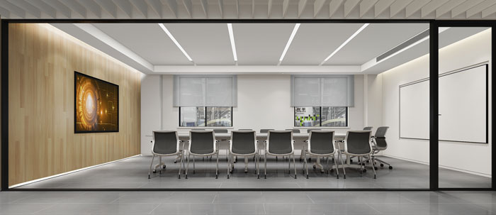 杭州智能厂房办公楼会议室装修设计效果图