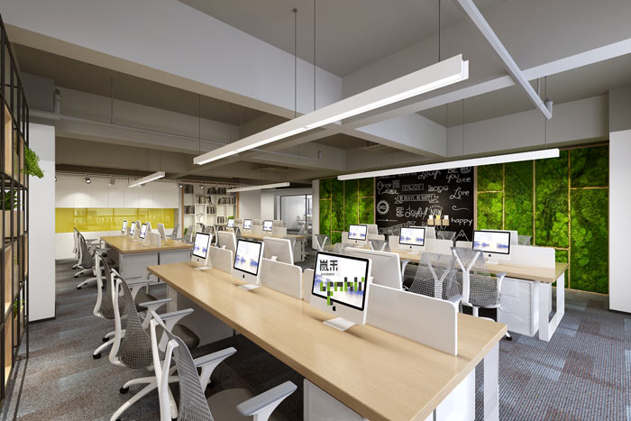 杭州科技公司办公室办公区装修设计效果图